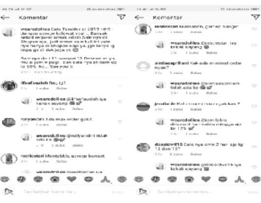 Gambar 7. Konten Feedback Komentar Instagram @wearedollies 