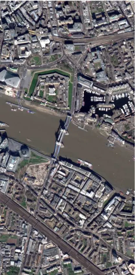 Figure 1: WorldView-2 image of the London tower bridge. MS image at source resolution