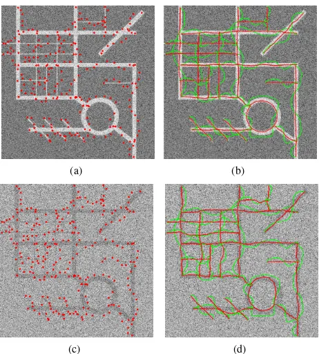 Figure 5: (a) Seed points manually selected on single look synthetic image, VVpolarization