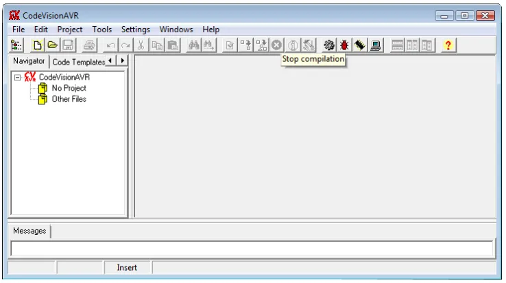 Gambar 2.4. Tampilan software codevision AVR 
