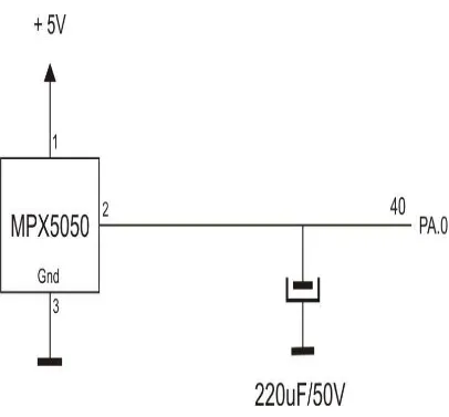Gambar 3.2 Rangkaian Sensor Tekanan MPX 5050 