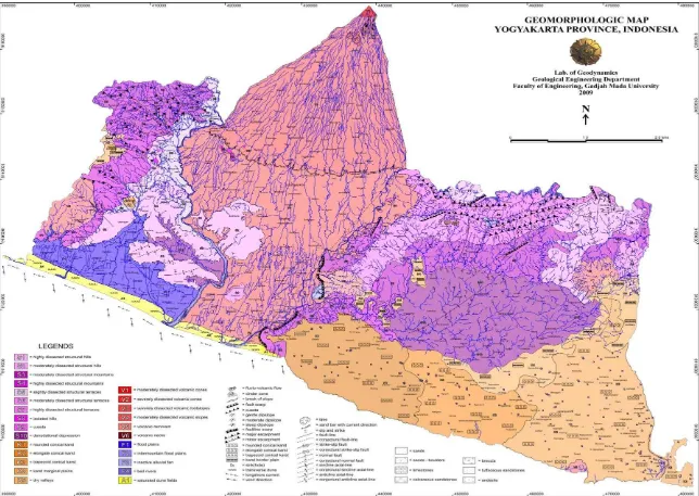 Gambar 2. Peta geomorfologi Propinsi D.I. Yogyakarta. 