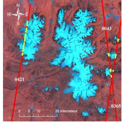 Figure.1 Location of the Geladandong Mountains. Glaciers are in white color in the right image