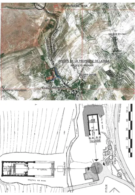 Figure 5. The site of  Hosn-Niha and its various remains. Map © J. Yasmine; January 2007