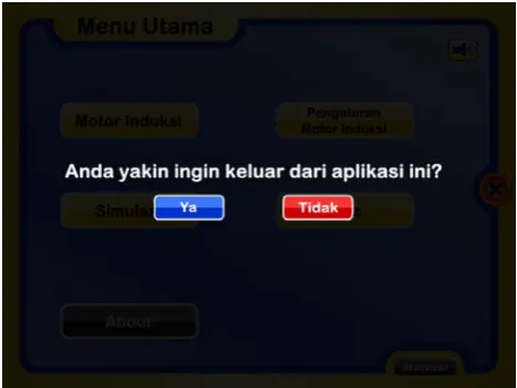 Gambar 13. Tampilan Menu Keluar dai Aplikasi 