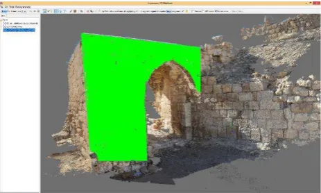 Figure 2 Bounding polygon (purple) and inner point (green), Castle of Shawbak, Jordan 
