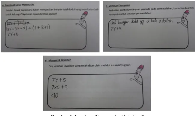 Gambar 6. Jawaban Siswa pada Aktivitas 2 