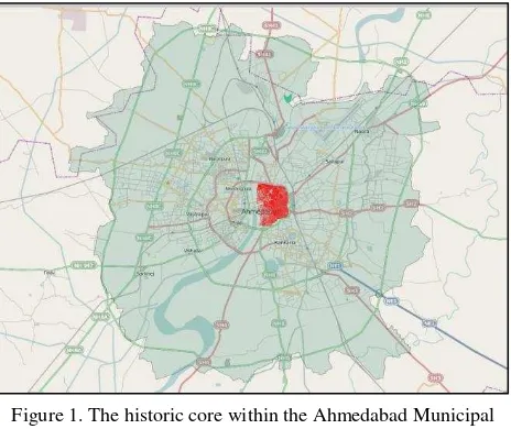 Figure 1. The historic core within the Ahmedabad Municipal 