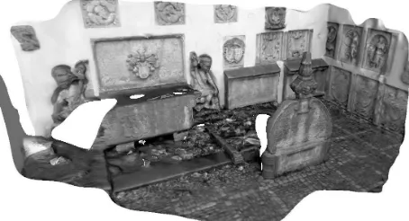 Figure  1: Part of Mindener Museum's lapidarium - textured mesh from Autodesk 123DCatch