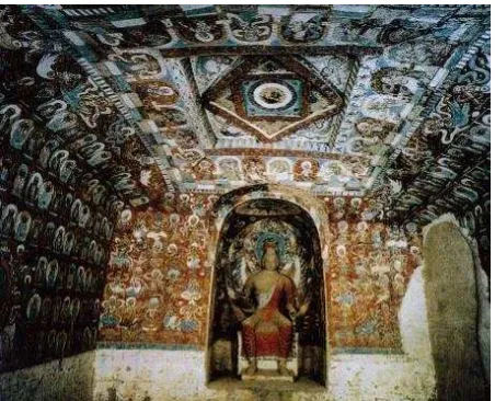 Figure 1. The earliest palace cave of Dunhuang Muogao Caves, 272 palance Caisson. 