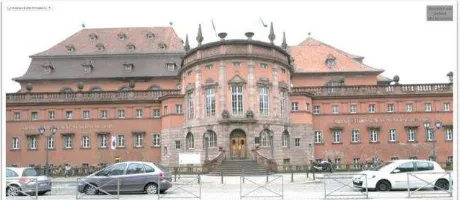 Figure 1: Main façade and entrance of the Baths of Strasbourg  