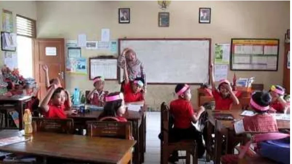 Gambar 7 Antusiasme siswa dalam menjawab pertanyaan guru 