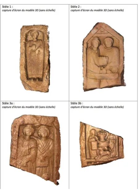 Figure 11. Summary of 4 out of 13 headstones modeled in 3D  