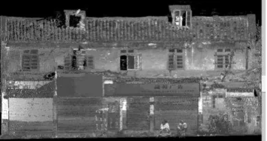 Figure 16. The point cloud data of the front elevation of  No.118-124 in the Confucian Temple Straight Street in Wenming Block 