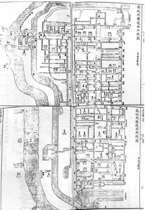 Figure 14. The map of Suzhou from  崇禎呉縣志 Chongzhen Gazetteer of Wu County. (CZWXZ.1642)  
