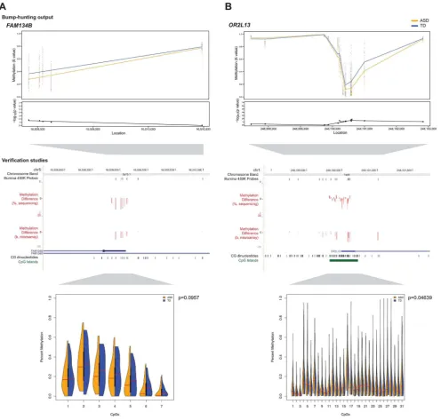 Figure 3. Massively-parallel bisulphite sequencing testing of candidate differentially methylated regions