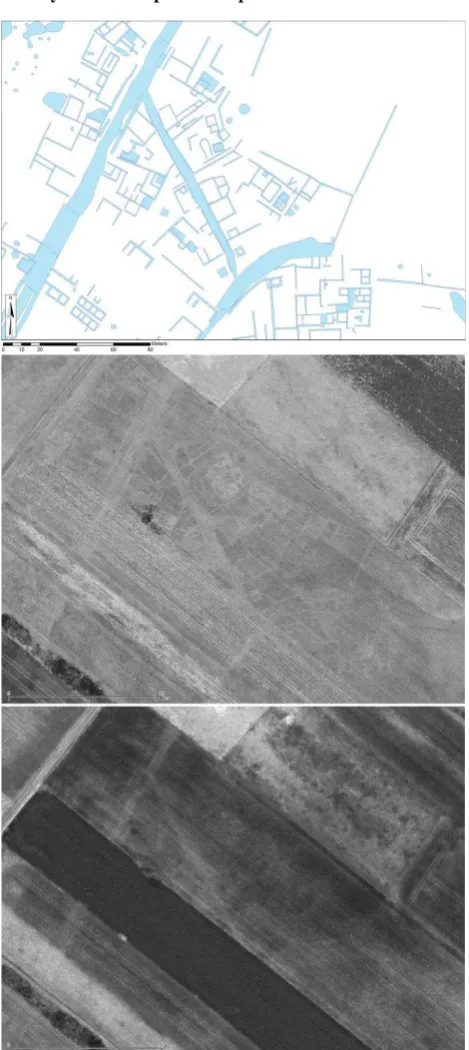 Figure 7. Archaeological features in the eastern part of the study  area Carnuntum (approx
