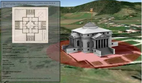 Figure 1. Andrea Palladio - 3D Geodatabase: interface with descriptive card of a historic treaty  