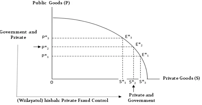 Figure 4. Three Possibilities of Placement of Government and Private in Provision of Public and Private Goods; (b) Possibility 2 and 3 