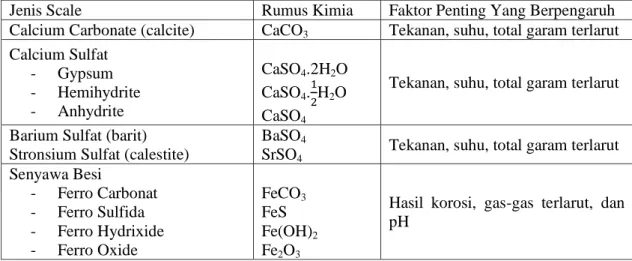 Tabel 2.3 Jenis-Jenis Scale 