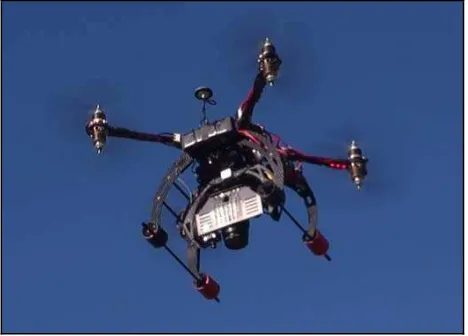 Figure 1. The octo-copter multirotor during a nadir survey 