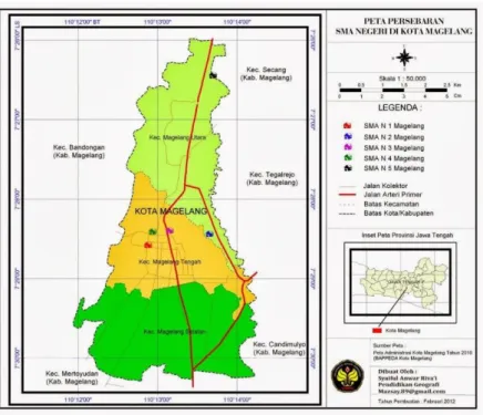 Gambar 4.1 Peta Administratif Kota Magelang  b.  Kondisi Geografis 