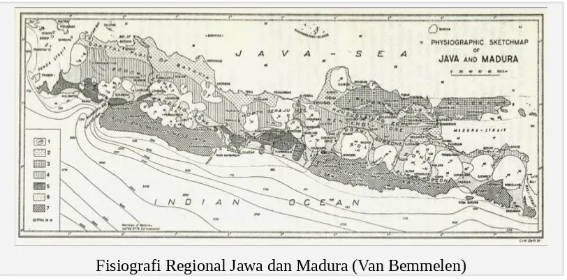 Gambar 2.1 Pembagian Fisiografi Jawa dan Madura (van Bemmelen, 1970)