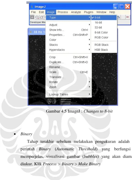 Gambar 4.5 ImageJ : Changes to 8-bit 
