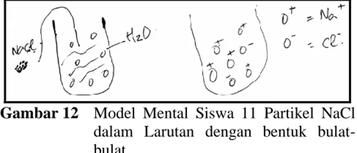 Gambar 13   Model  Mental  Siswa  12  Partikel  NaCl 