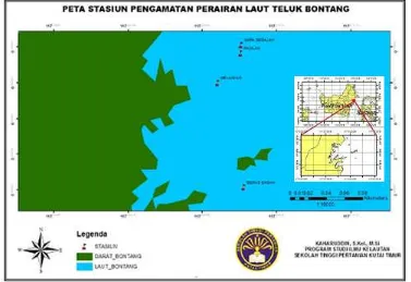 Gambar 1. Peta lokasi penelitian Teluk Bontang 