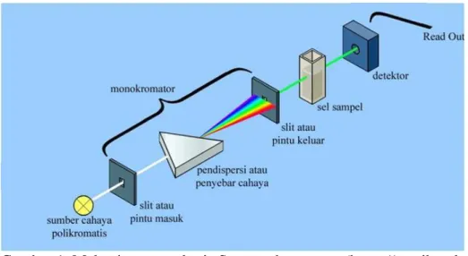 Gambar 1. Mekanisme cara kerja Spectrophotometer (https://wanibesak. 