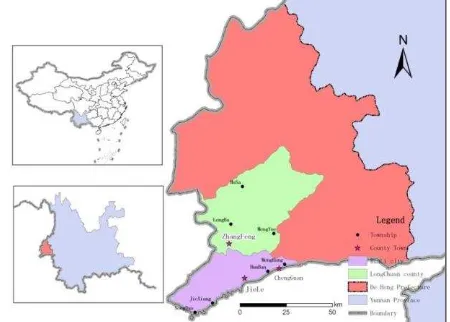 Figure 1.  The location of Dehong Dai and Jingpo Autonomous  Prefecture Historically, Dehong was a fortress of the south ancient Silk 