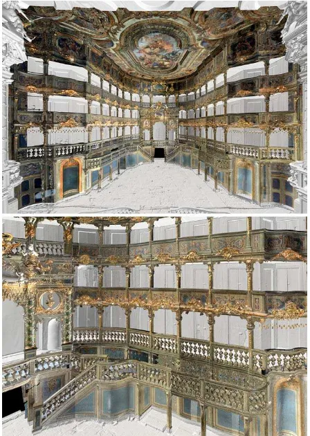 Figure 1: Overview of the margravial opera house with modeledand textured areas, manually cut out and cleaned