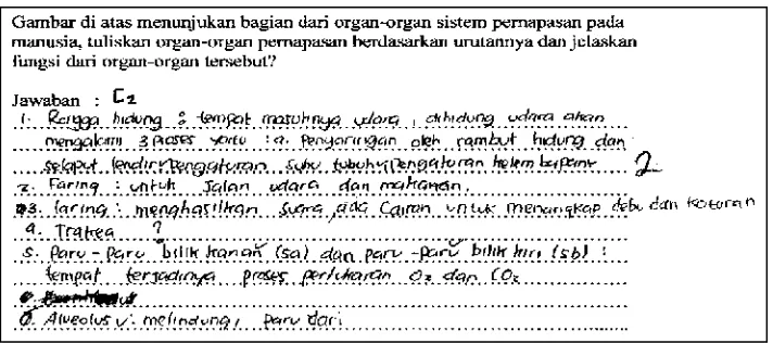 Gambar 5. Contoh jawaban siswa untuk kemampuan memahami (LKS 1ekperimen).