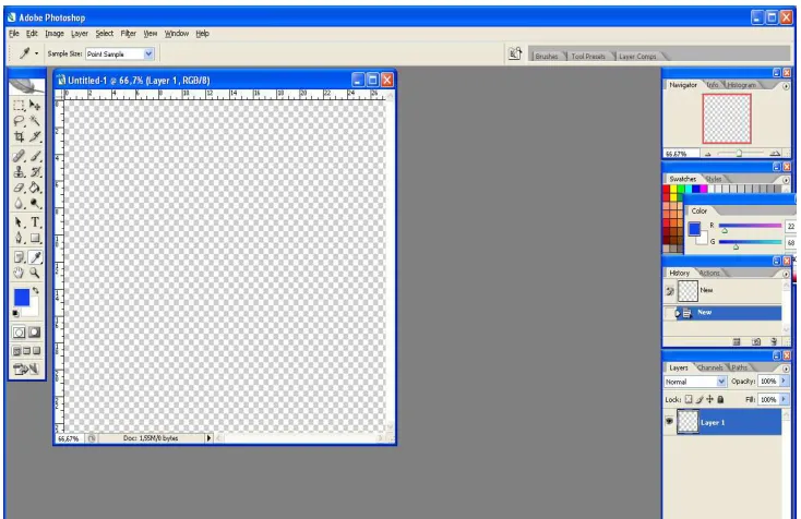 Gambar 2.3 Tampilan Photoshop 