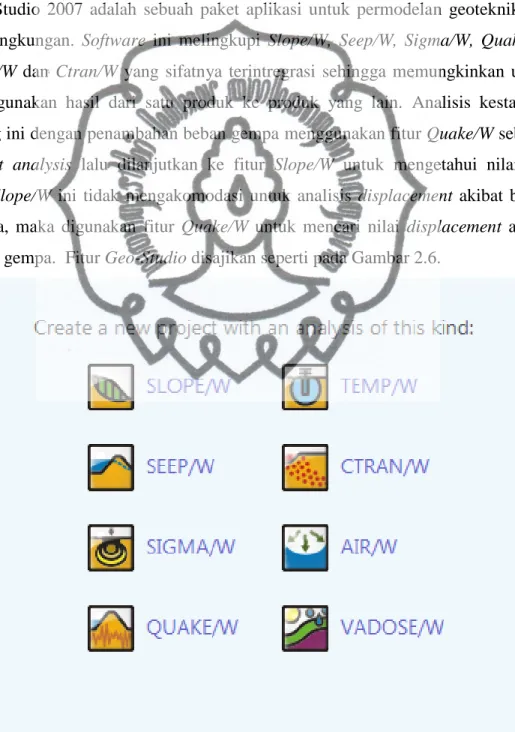 Gambar  2.6. Fitur Geo-Studio.  commit to user 