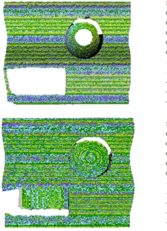 Figure 4: 3D Shape error maps (cm).  Top: PhotoScan. Bottom: OpenCV. 