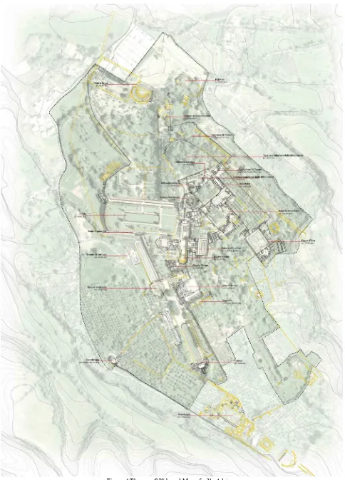 Figure 4.The new GIS based Map of villa Adriana.  