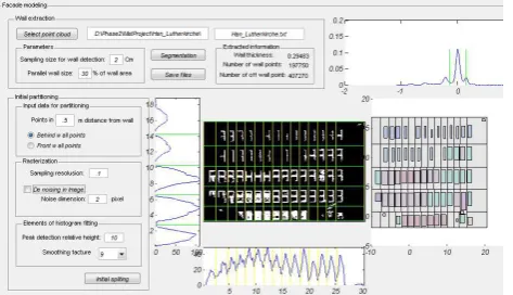 Figure 4: Snapshot of the facade modeling interface 