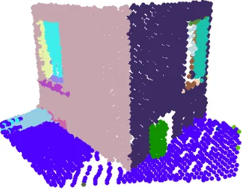 Figure 8: Segmentation result for the point cloud of ﬁgure 5 withhybrid algorithm