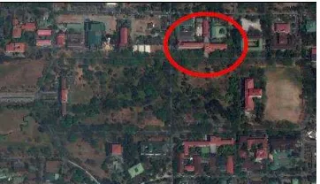 Figure 1. Location of the Melchor Hall building inside the UP  Diliman campus 