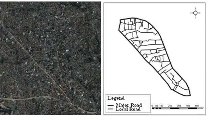 Figure 6. Satellite Image (Left), Transport Infrastructure Map (Right); Manzese, Dar es Salaam, Tanzania 
