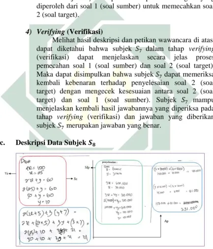 Gambar 4.8  Jawaban Tertulis Subjek 