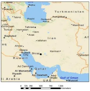 Fig. 1. Shiraz location in Iran. 