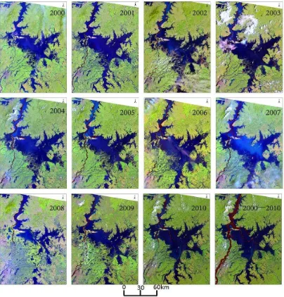 Figure 4: Distribution of dredging vessels detected from Landsat image during 2000-2010   