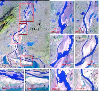 Figure 5: The morphologic changes in Poyang Lake caused by the activity of sand dredging 