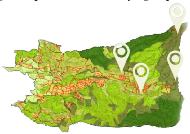 Gambar 1. 1  Titik-titik potensi wisata di Twangmangu 