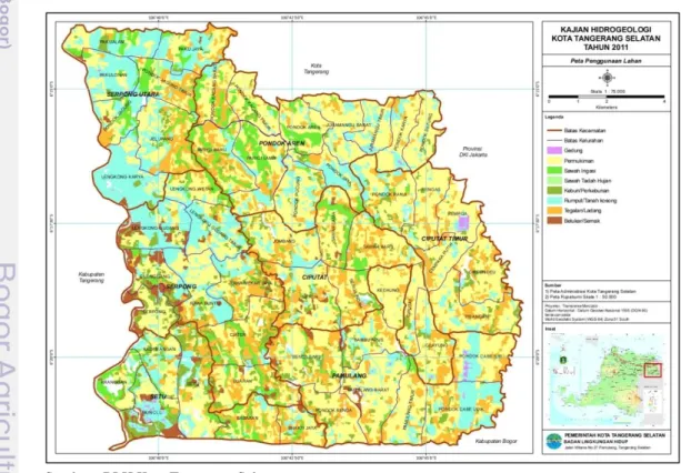 Gambar 9. Peta penggunaan lahan Kota Tangerang Selatan 