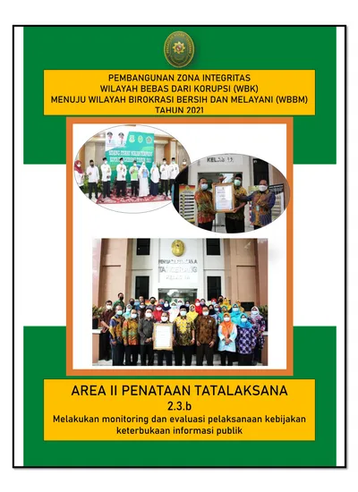 AREA II PENATAAN TATALAKSANA 2.3.b Melakukan Monitoring Dan Evaluasi ...