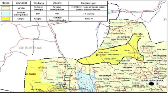 Gambar 6. Peta Indikasi Potensi Air Tanah di Kecamatan Salimpaung, ( Data  Dep.PU).
